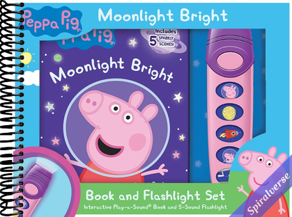 Peppa Pig - Moonlight Bright Sound Book and Sound Flashlight Toy Set - PI Kids