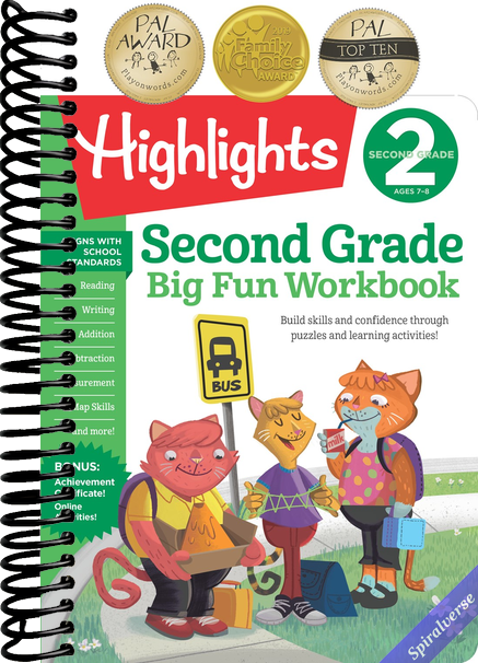 Second Grade Big Fun Workbook: Second Grade Curriculum Workbook for Kids, Practice Math, Reading, Writing, Spelling, Science and More